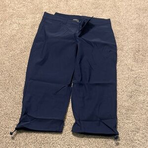 Eddie Bauer Navy Blue Cropped Drawstring Pants